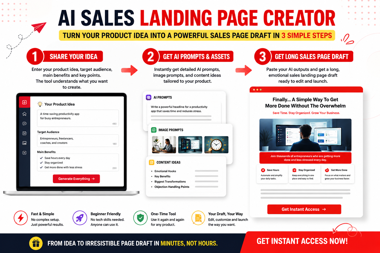 Feature-to-benefit product dashboard visual