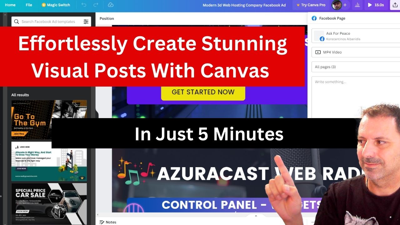 create a post to social media with canvas