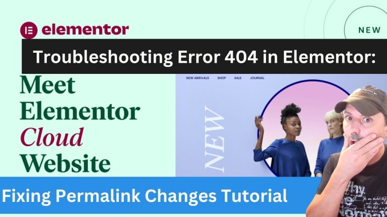 erreur 404 d'Elementor