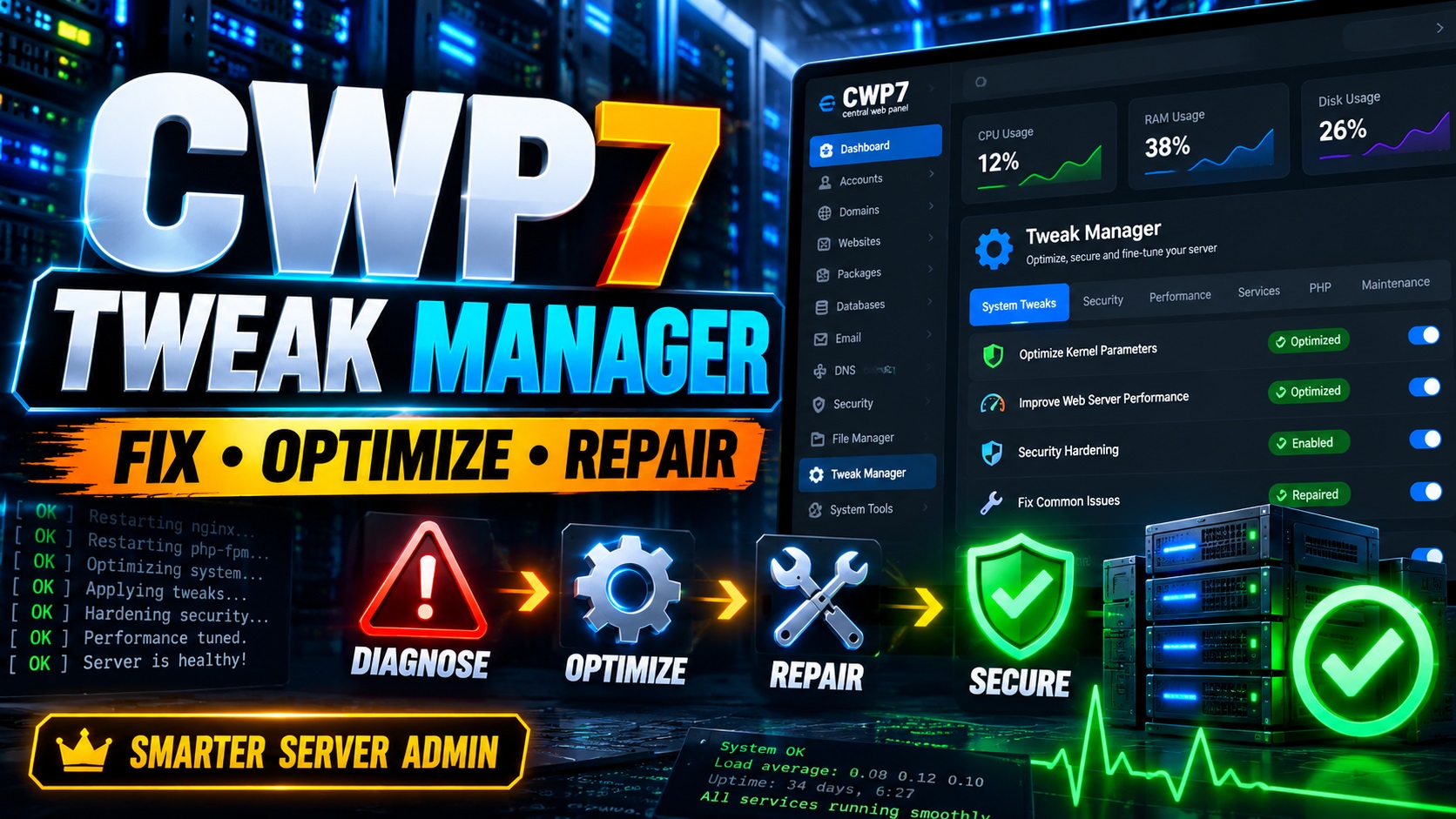 CWP7 Tweak Manager: The Smarter Way to Manage, Diagnose and Repair Your CWP7 Server